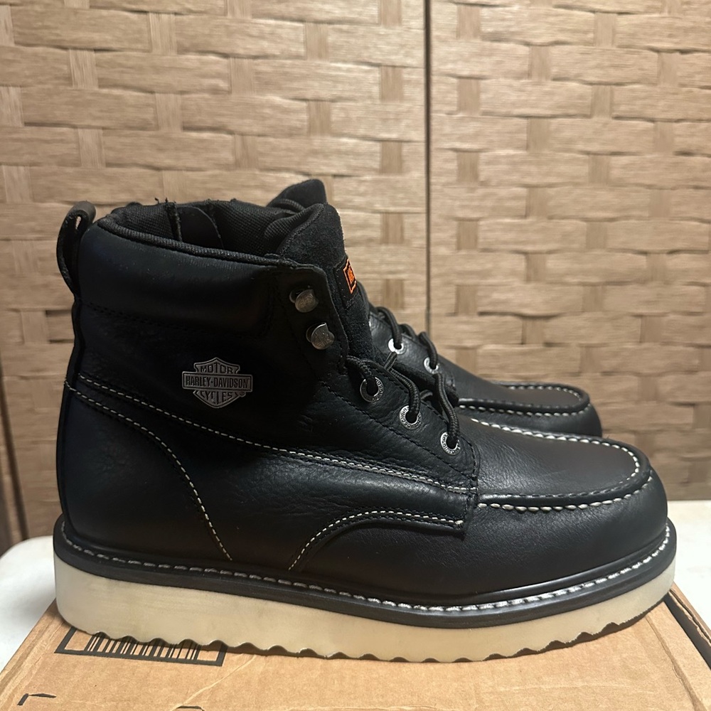 Harley-Davidson Men's Beau 6-Inch Black  Inside Zip D93135 Size 10.5 - Picture 2 of 8